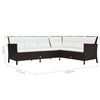 vidaXL 3 Piece Garden Lounge Set with Cushions Poly Rattan Brown