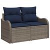vidaXL Garden Sofa Set with Cushion 10 pcs Grey Poly Rattan