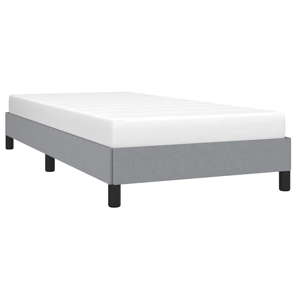 vidaXL Bed Frame without Mattress Light Grey 100x190 cm Twin Fabric