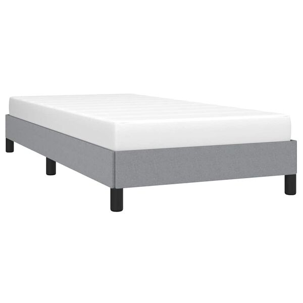 vidaXL Bed Frame without Mattress Light Grey 100x190 cm Twin Fabric