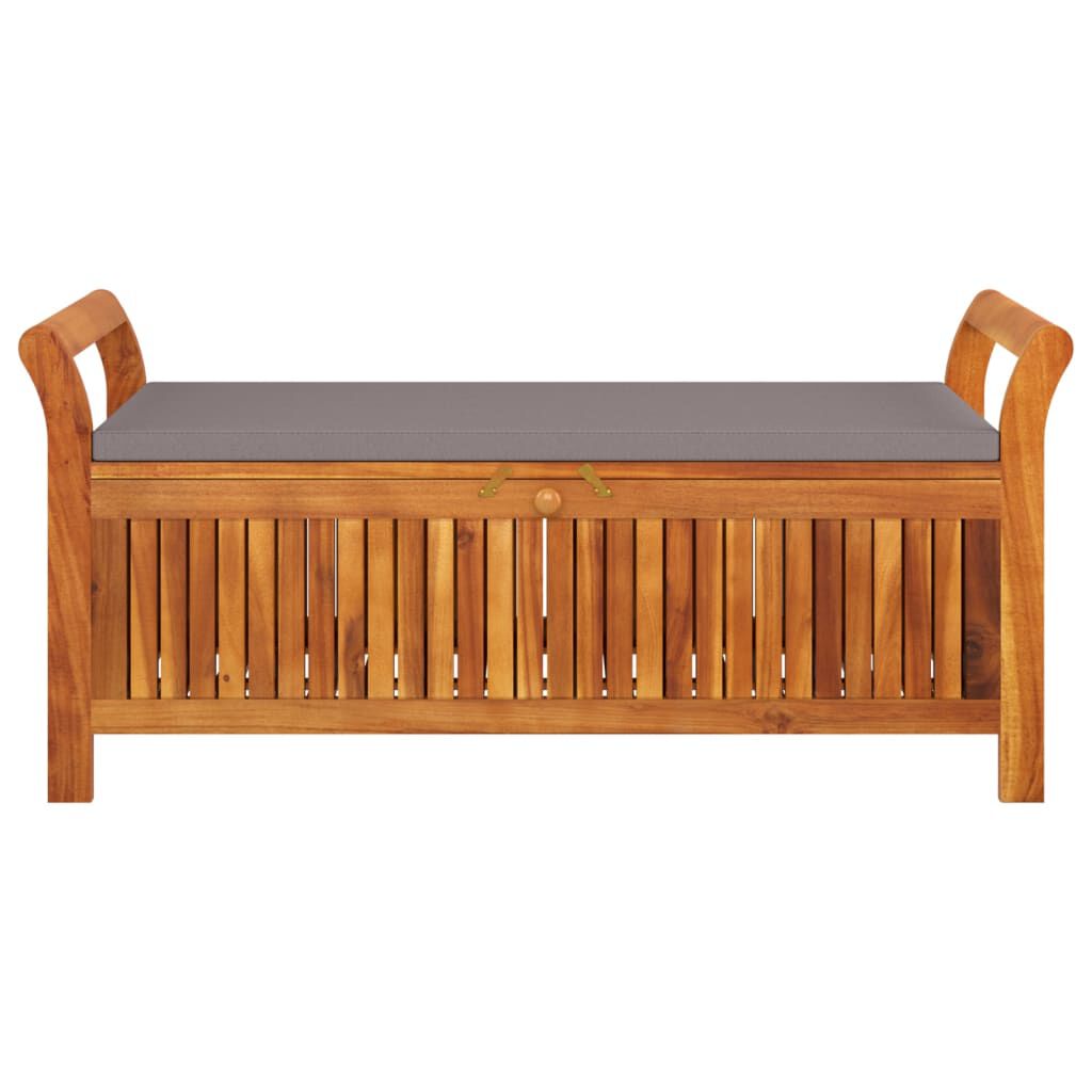 vidaXL Garden Storage Bench with Cushion 126 cm Solid Wood Acacia