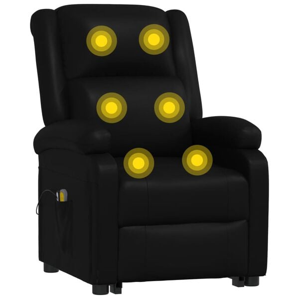 vidaXL Stand up Massage Chair Black Faux Leather