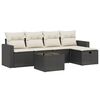 vidaXL 6 Piece Garden Sofa Set with Cushions Black Poly Rattan