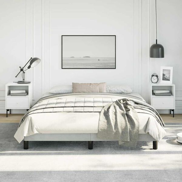 vidaXL Bed Frame without Mattress Light Grey 152x203 cm Queen Velvet