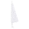 vidaXL Corner Artificial Christmas Tree LEDs&Ball Set White 210 cm PVC