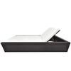 vidaXL Outdoor Lounge Bed with Cushion Poly Rattan Brown