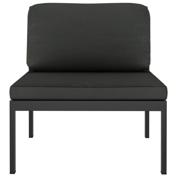 vidaXL 3 Piece Garden Sofa Set with Cushions Aluminium Anthracite