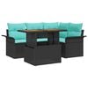 vidaXL Garden Sofa Set with Storage 5 pcs Black Poly rattan