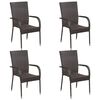 vidaXL 5 Piece Garden Dining Set Poly Rattan Brown