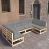 vidaXL 6 Piece Garden Lounge Set with Cushions Solid Pinewood