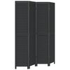 vidaXL Room Divider&nbsp;4 Panels Black Solid Wood Paulownia