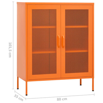 vidaXL Storage Cabinet Orange 80x35x101.5 cm Steel