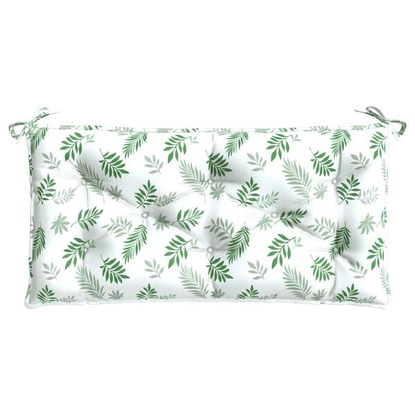 vidaXL Garden Bench Cushions 2pcs Leaf Pattern 100x50x7cm Fabric