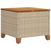 vidaXL Garden Table Beige 45x45x37 cm Poly Rattan Acacia Wood