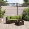 vidaXL 4 Piece Garden Sofa Set with Cushions Brown Poly Rattan