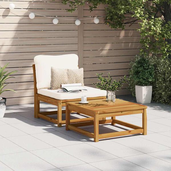 vidaXL Garden Sofa with Cushions Solid Wood Acacia