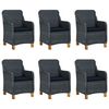 vidaXL 7 Piece Outdoor Dining Set with Cushions Poly Rattan Light Grey