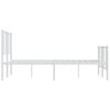 vidaXL Metal Bed Frame without Mattress with Footboard White 150x200cm