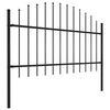 vidaXL Garden Fence with Spear Top Steel 181x125 cm Black