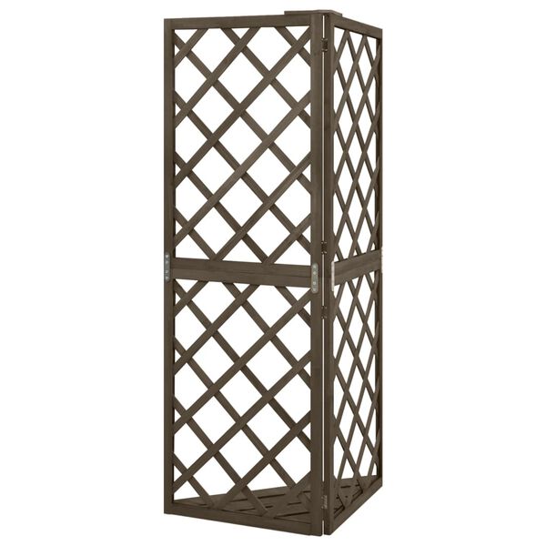 vidaXL Corner Trellis Grey 50x50x145 cm Solid Fir Wood