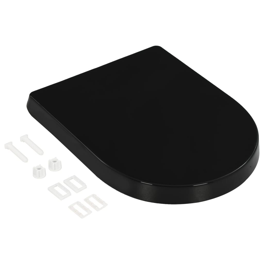 vidaXL Soft-close Toilet Seat with Quick-release Design Black