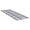 vidaXL Sun Lounger Cushion Grey Check Pattern 186x58x4cm Oxford Fabric