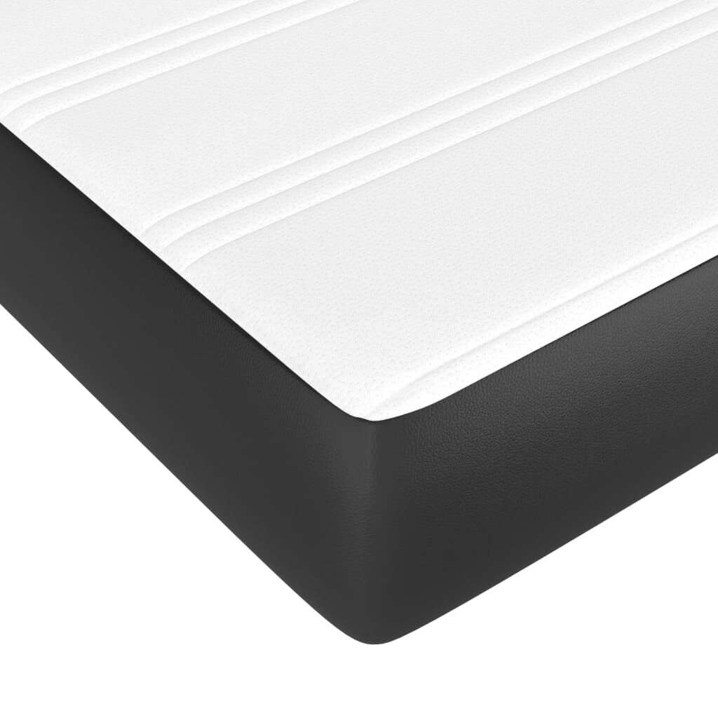 vidaXL Box Spring Bed with Mattress Black 100x203 cm Twin XL Faux Leather