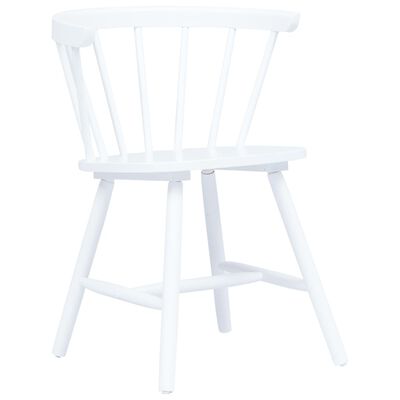 vidaXL Dining Chairs 2 pcs White Solid Rubber Wood