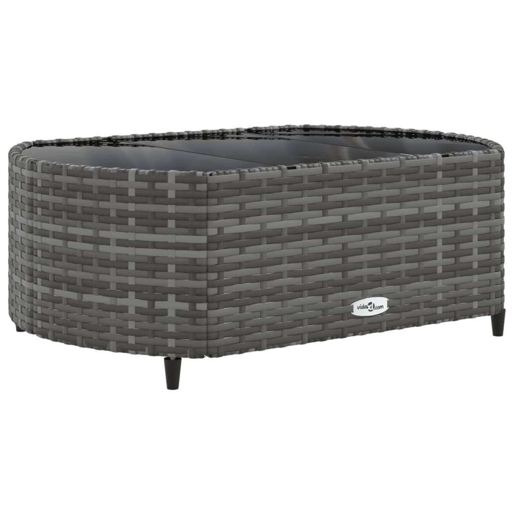 vidaXL 10 Piece Garden Sofa Set with Cushions Grey Poly Rattan