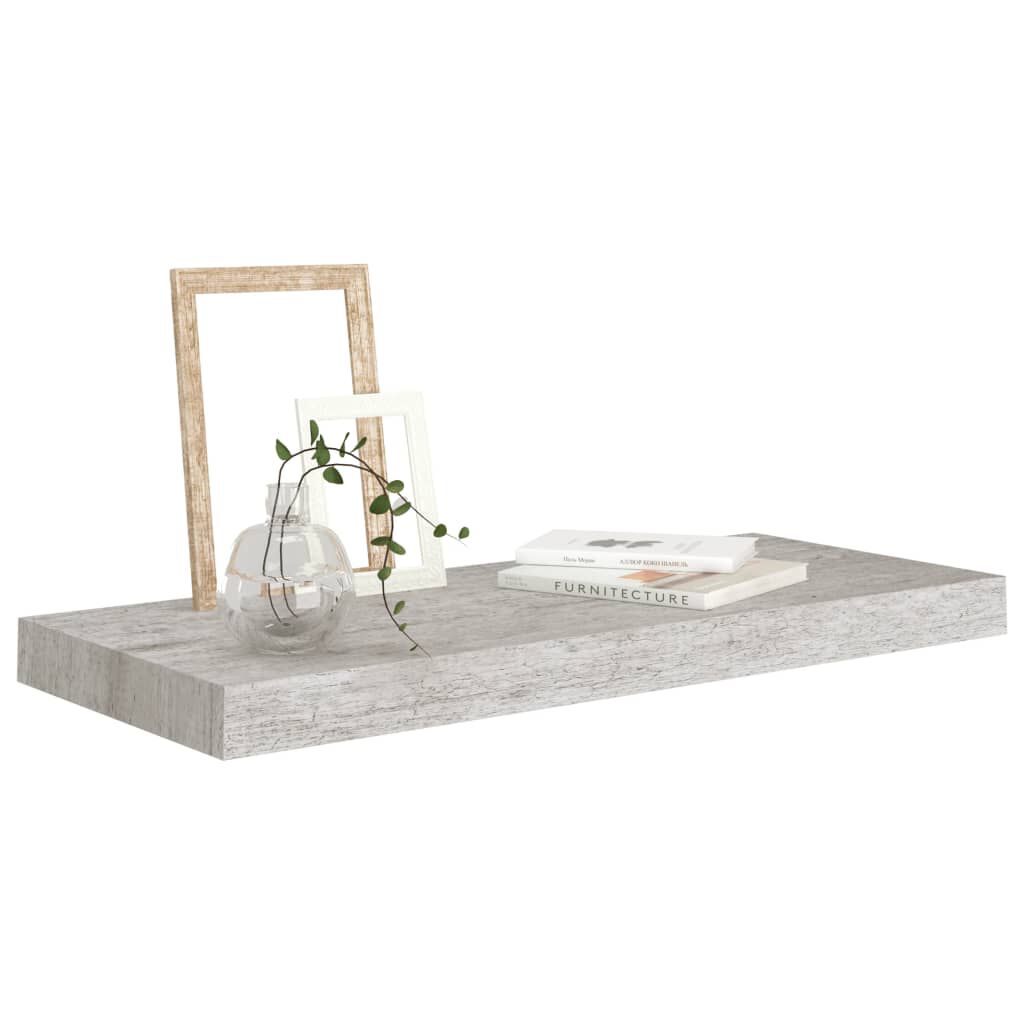 vidaXL Floating Wall Shelf Concrete Grey 60x23.5x3.8 cm MDF
