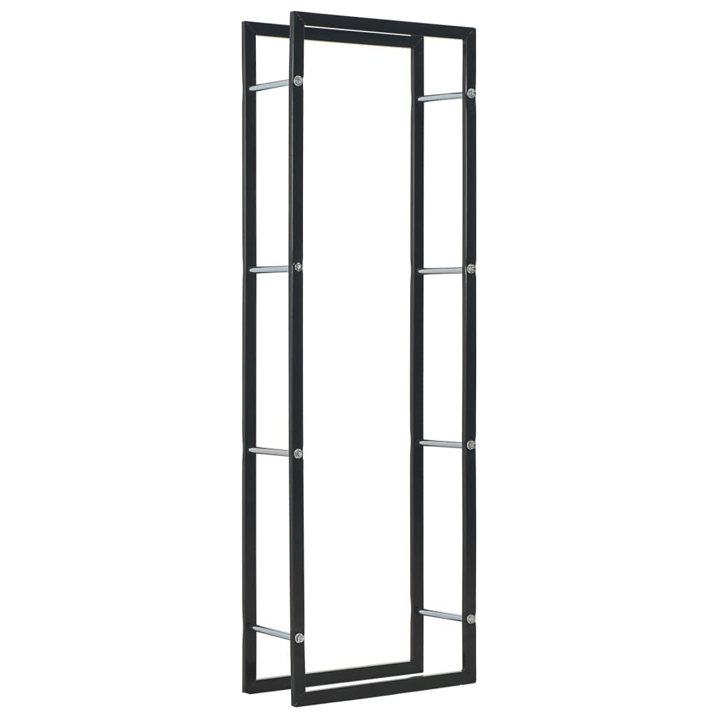 vidaXL Firewood Rack Black 50x20x150 cm Steel