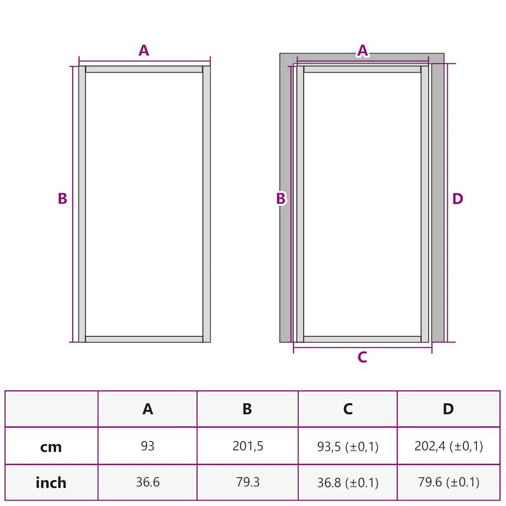 vidaXL Interior Door ESG Glass and Aluminium 93x201.5 cm Black