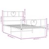 vidaXL Metal Bed Frame without Mattress with Footboard White 100x200cm