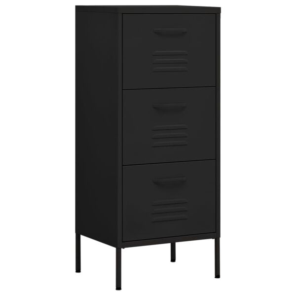 vidaXL Storage Cabinet Black 42.5x35x101.5 cm Steel