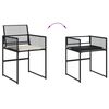 vidaXL 5 Piece Garden Dining Set with Cushions Black Poly Rattan