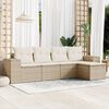 vidaXL 5 Piece Garden Sofa Set with Cushions Beige Poly Rattan