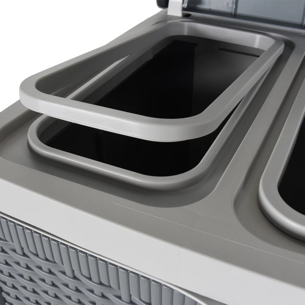 vidaXL Trash Bin with 2 Doors Grey 65x45x88 cm PP