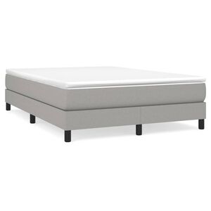 vidaXL Box Spring Bed Frame Light Grey Full Fabric (US Only)