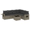 vidaXL 7 Piece Garden Sofa Set with Cushions Grey Poly Rattan