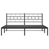 vidaXL Metal Bed Frame without Mattress with Headboard Black 183x213cm