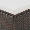 vidaXL 2-Person Sun Lounger with Canopy Poly Rattan Brown