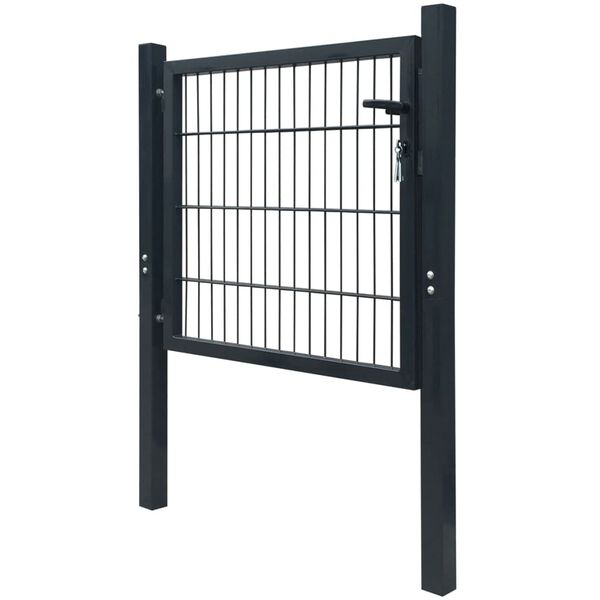 vidaXL 2D Fence Gate (Single) Anthracite Grey 100x80 cm