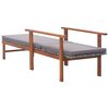 vidaXL Sun Lounger with Cushion Poly Rattan and Solid Acacia Wood Grey