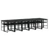 vidaXL 13 Piece Garden Dining Set with Cushions Black Textilene