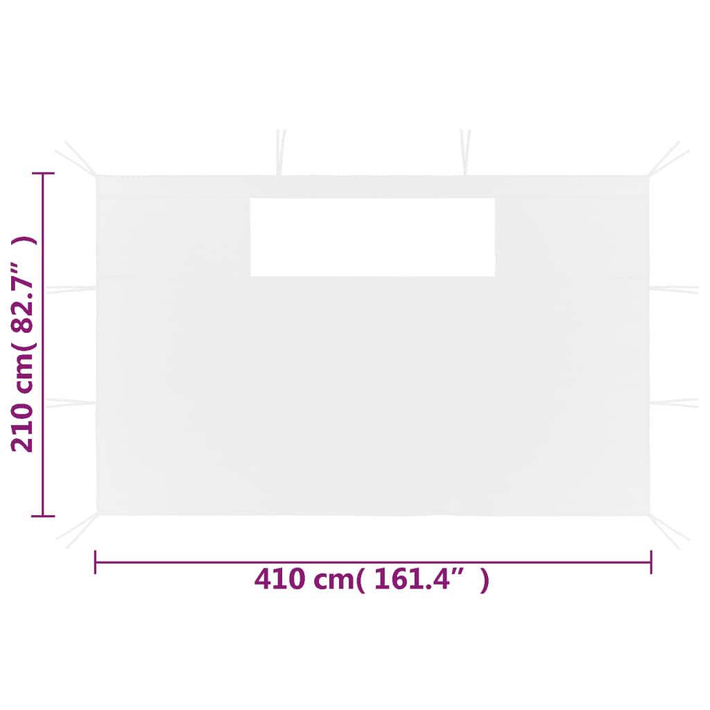 vidaXL Gazebo Sidewalls with Windows 2 pcs White