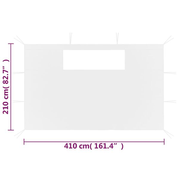 vidaXL Gazebo Sidewalls with Windows 2 pcs White