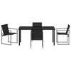 vidaXL Garden Dining Set 5 pcs Black Powder-Coated Steel
