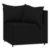 vidaXL Garden Corner Sofas with Cushions 2 pcs Black Poly Rattan