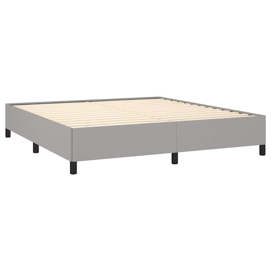 vidaXL Bed Frame without Mattress Light Grey 193x203 cm King Fabric
