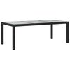 vidaXL 7 Piece Outdoor Dining Set with Cushions Poly Rattan Black